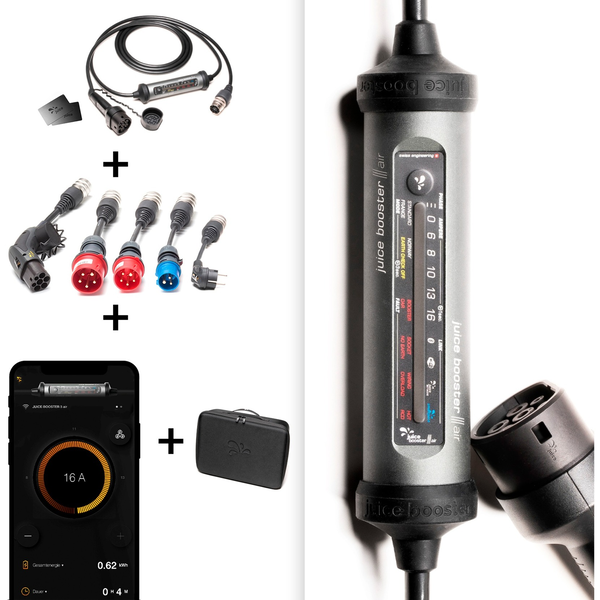 Juice Technology Juice Booster 3 Air EU Traveller Plus Set Type-2 Elektromos autó töltőkábel 3.1m (11 kW - 16A)