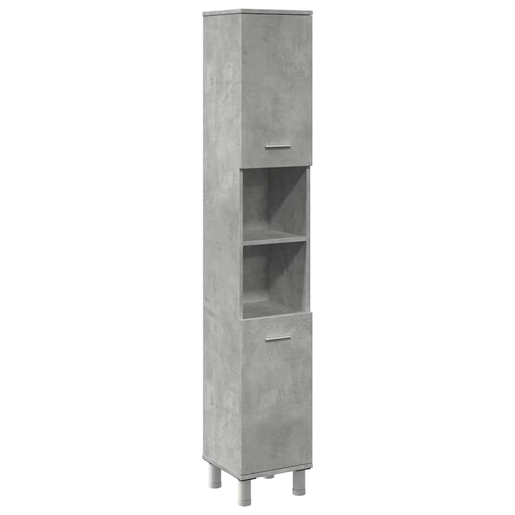 betonszürke forgácslap fürdőszobaszekrény 30 x 30 x 179 cm (856139)