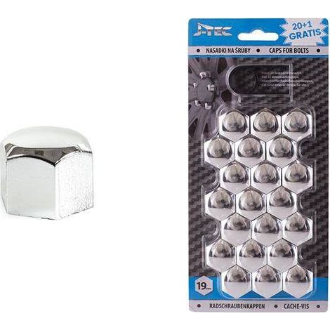 Gorecki J-Tec Műanyag Kerékcsavar kupak 21db - Króm - 19mm (30ARGJ21304) (J21300)