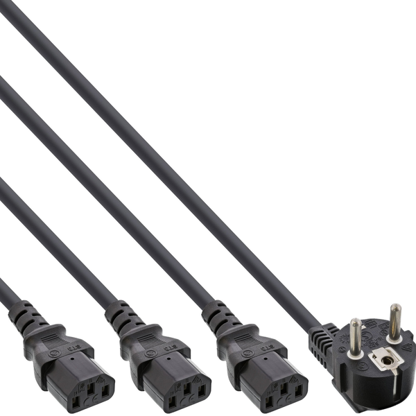 InLine 16653F cavo di alimentazione 5 m CEE7/7 3 x accoppiatore C13