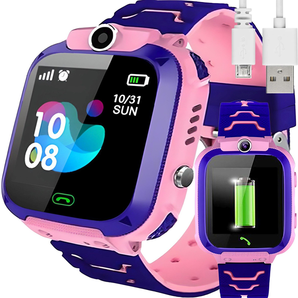 Smartwatch Retoo Smartwatch zegarek dla dzieci połączenia kamera latarka GPS SOS microSIM - różowy Smartwatch zegarek dla dzieci połączenia kamera latarka GPS SOS microSIM - różowy