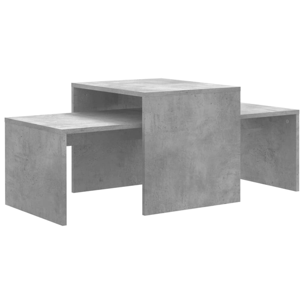 betonszürke forgácslap dohányzóasztal szett 100 x 48 x 40 cm