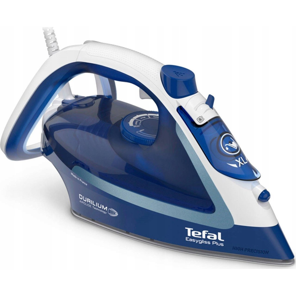 Tefal EasyGliss Plus FV5735 strijkijzer Droog- & stoomstrijkijzer Durilium-zoolplaat 2500 W Blauw, Wit