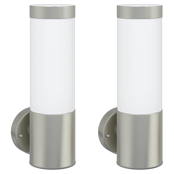 Kültéri Fali Lámpák 2 pcs Ezüst 12 x 7.5 x 27 cm