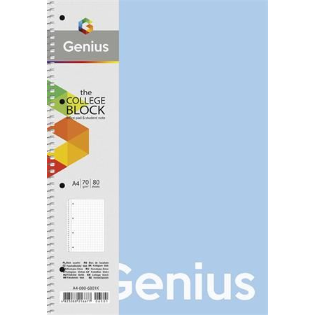 Shkolyaryk Genius Pastel PP borítós spirálfüzet A4, kockás, 80 lap (A4-080-6801K) (A4-080-6801K)