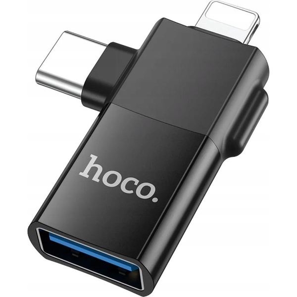 HOCO OTG adaptér Typ C (samec) / Lightning (samec) na USB A (samice) 2v1 UA