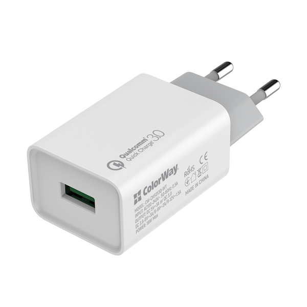 ColorWay CHS013Q Hálózati USB-A töltő (18W)
