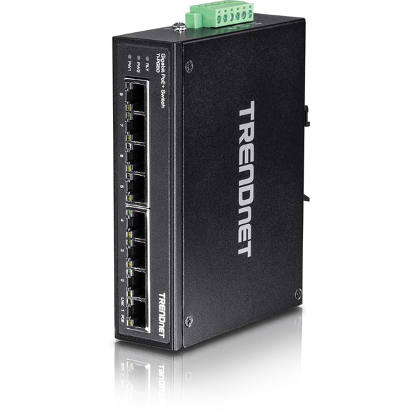 TRENDnet TI-PG80 8 portos Gigabit PoE+ DIN-Rail Switch (TI-PG80)