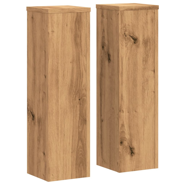 Soportes De Plantas 2 Uds Madera Roble Artisian 17x17x60 Cm Vidaxl