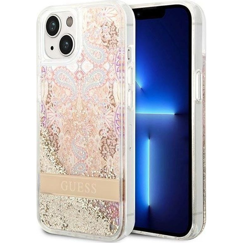 Guess Paisley Liquid Glitter Apple iPhone 14 Plus hátlap tok, arany (GUE2000)
