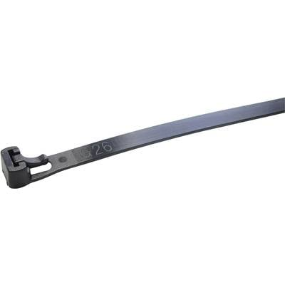 WKK 118157071 118157071 Kábelkötöző 250 mm 7.60 mm Fekete Nyitható, UV stabilizált 100 db (118157071)