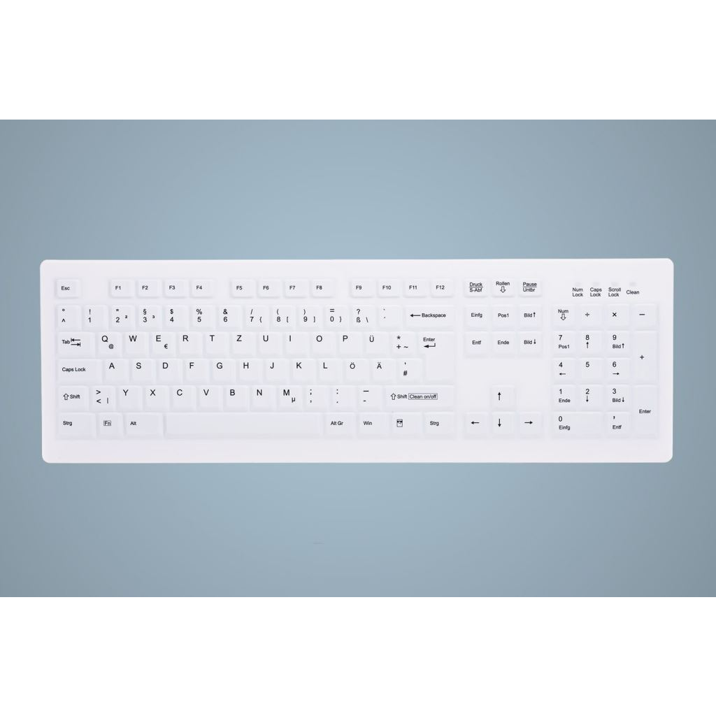 CHERRY AK-C8100F-UVS-W/GE billentyűzet USB QWERTZ Német Fehér (AK-C8100F-UVS-W/GE)