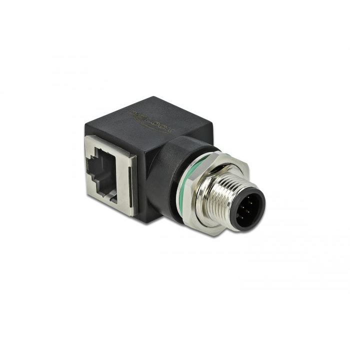 Delock M12 8 pin A-coded apa - RJ45 jack hálózati adapter (66315) (delock66315)