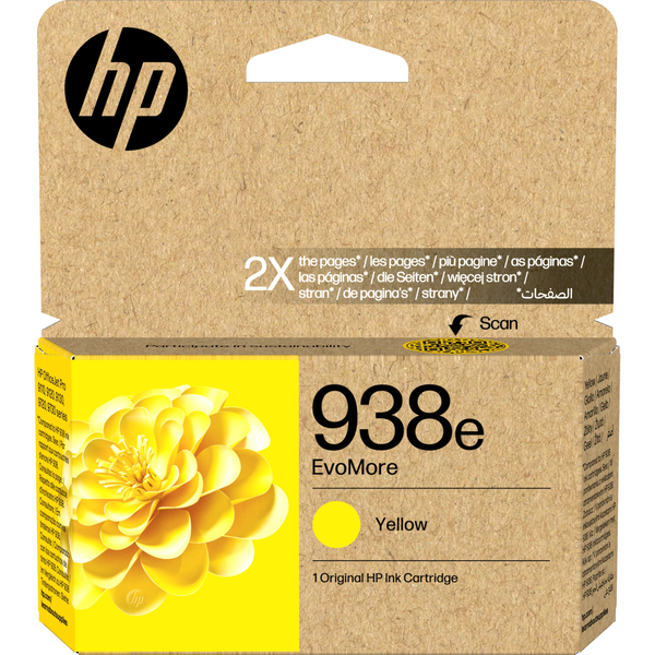 HP 938e EvoMore Yellow Original Ink Cartridge cartuccia d'inchiostro 1 pz Resa elevata (XL)