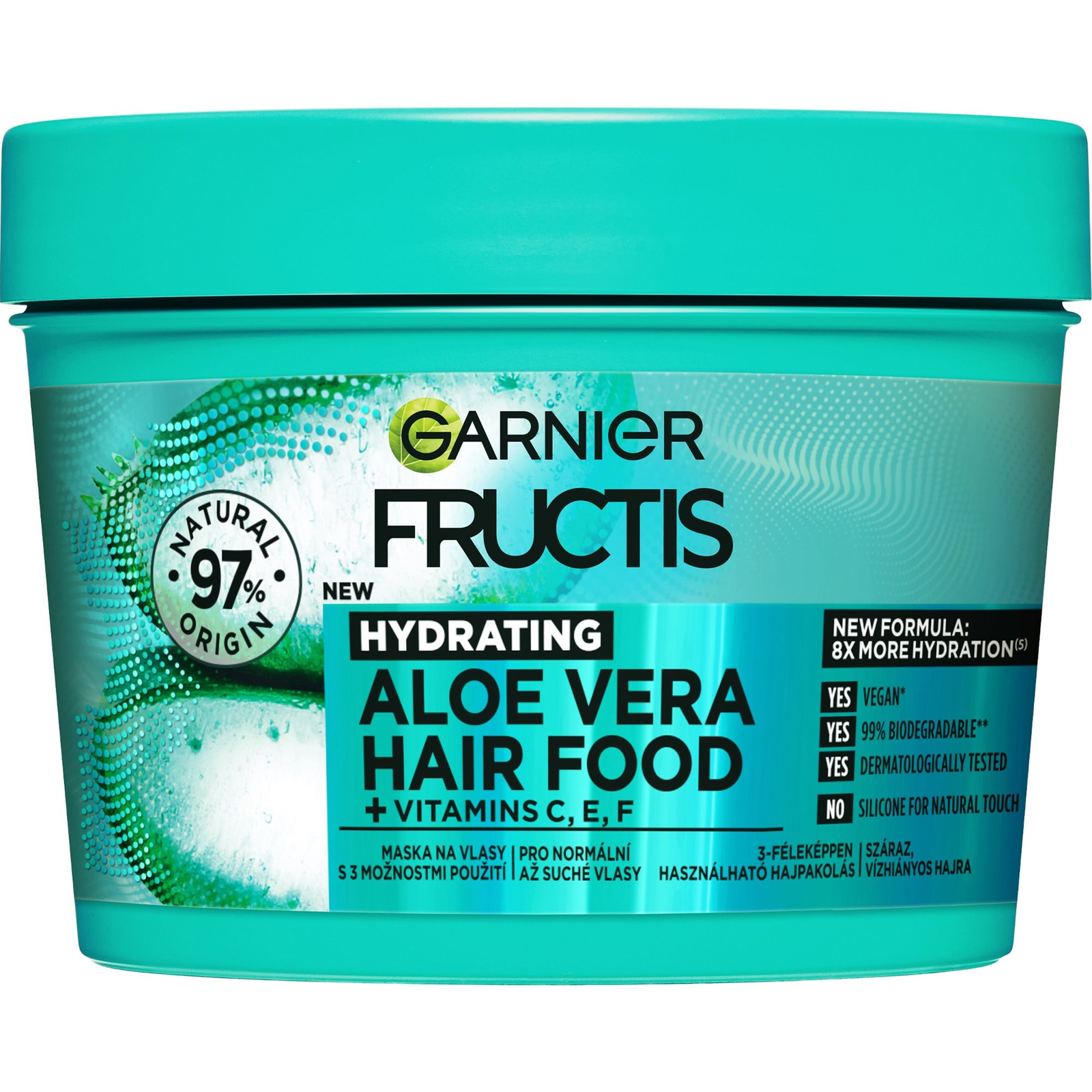 GARNIER Fructis Hair Food Hidratáló Aloe Vera maszk 400 ml (3600542513098)