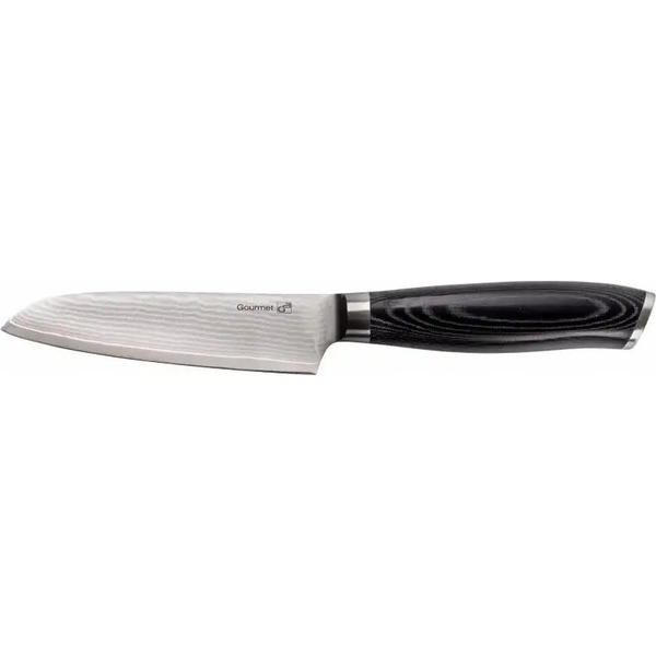 Нож Santoku Gourmet, G21, стомана, 13 см, черен/сребрист