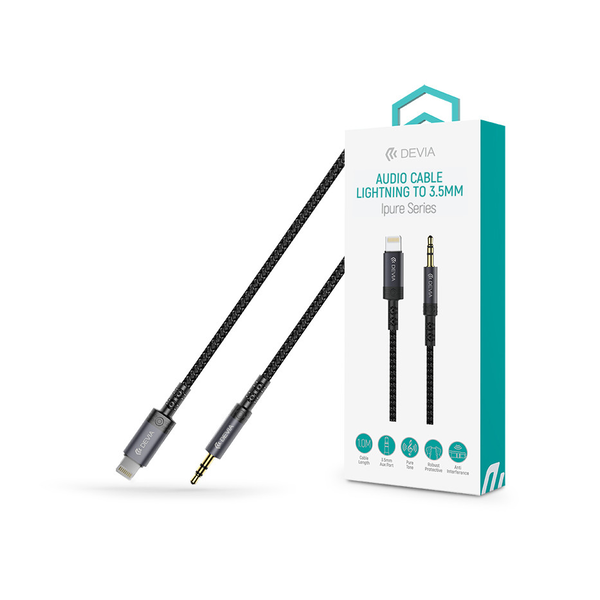 Devia iPure Series Lightning/AUX 3,5 mm audió adapter - fekete