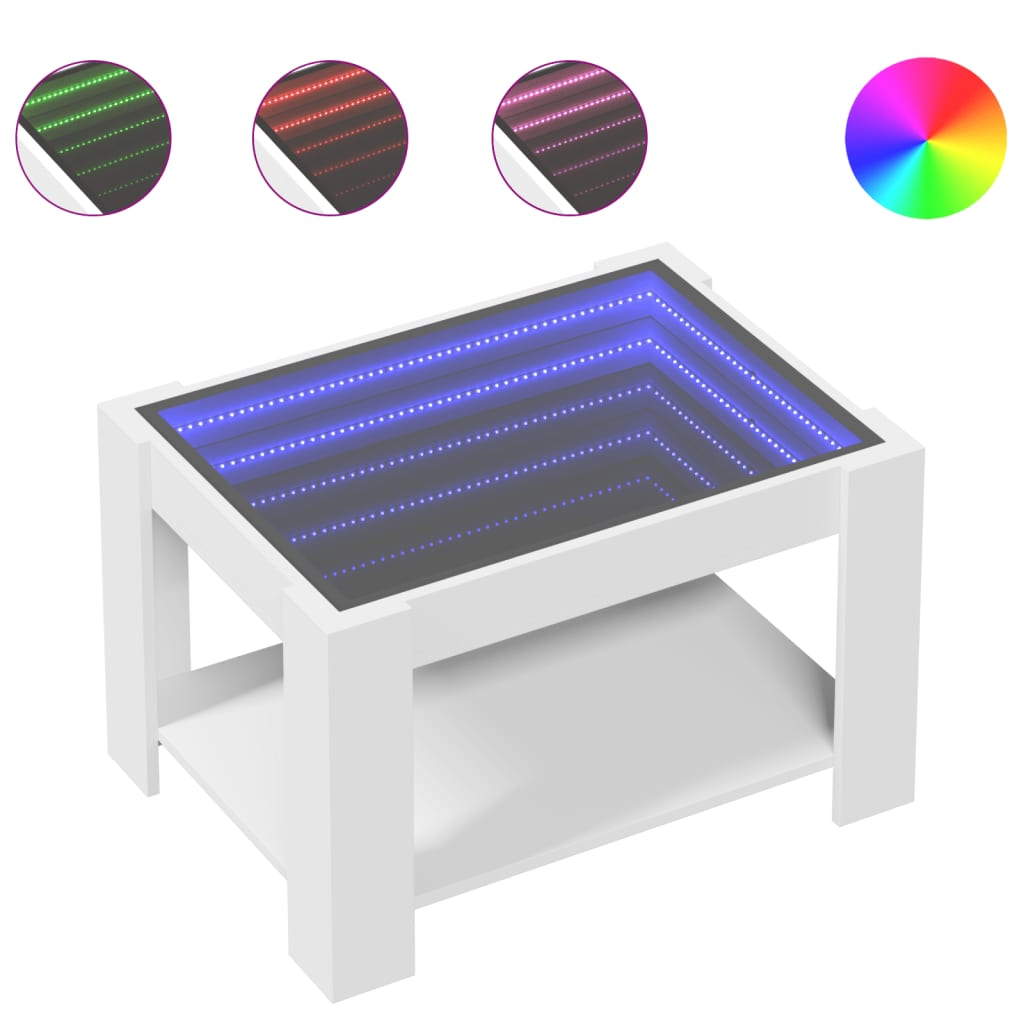 fehér szerelt fa dohányzóasztal 73 x 53 x 45 cm (847546)