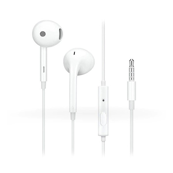 Слушалки OPPO STEREO, 3,5 мм жак, микрофон, бутон за запис, бели