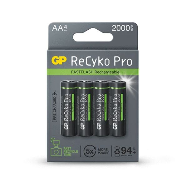 GP ReCyko Pro Photo Flash AA (HR6) 2000mAh akku (4db/csomag) (B2420)