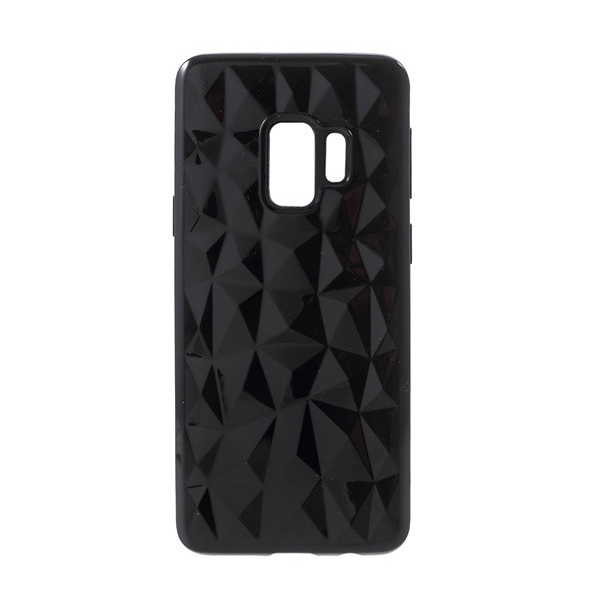 Szilikon telefonvédő (3D, gyémánt minta) FEKETE [Samsung Galaxy S9 (SM-G960)] (5996457773947)