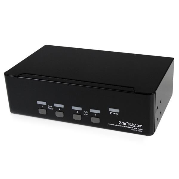 StarTech.com SV431DD2DUA KVM-switch Zwart