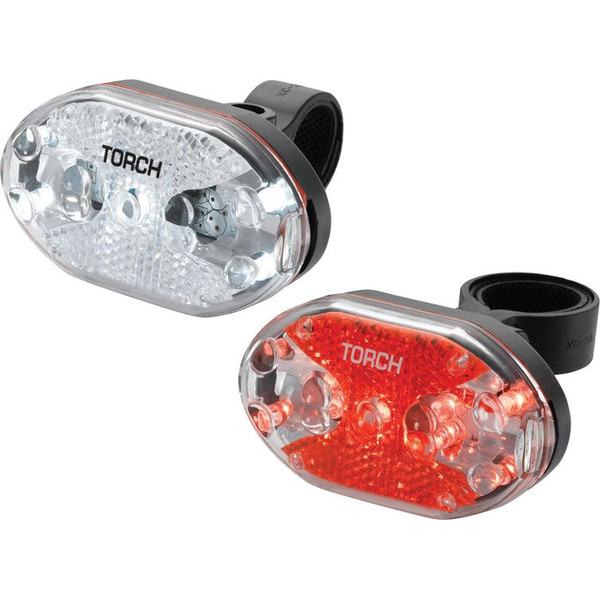 TORCH CYCLE LIGHT SET WHITE BRIGHT 5X + TAIL BRIGHT 5X (TOR-54039)