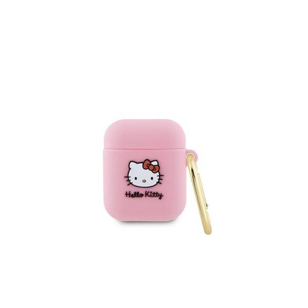 Hello Kitty 3D Kitty Head Airpods 1 / 2 Szilikon tok - Pink (HKA23DKHSP)