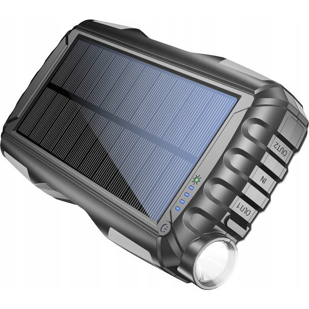 Denver PSO-20010 MK2 Napelemes powerbank 20000 mAh Antracit zseblámpa, állapotjelző (117140100070) (117140100070)