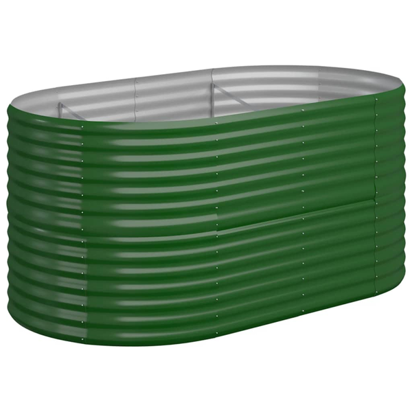 vidaXL vidaXL Donica ogrodowa, malowana proszkowo stal, 152x80x68 cm, zielona