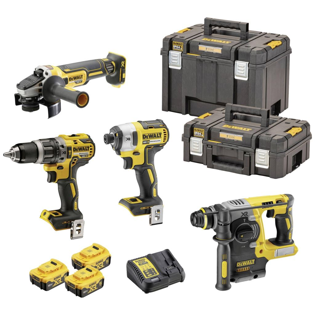 DeWalt DCK422P3T-QW akkus gépkészlet (DCD 796 + DCF887 + DCH273 + DCG405) 3db akkuval, töltővel (DCK422P3T-QW)