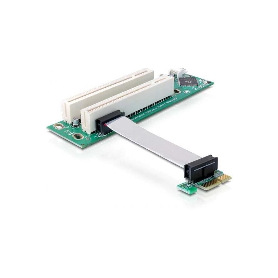 ADA Delock 41341 PCI Express emelő kártya x1 > 2x PCI 32Bit 5V flexibilis kábellel (41341)