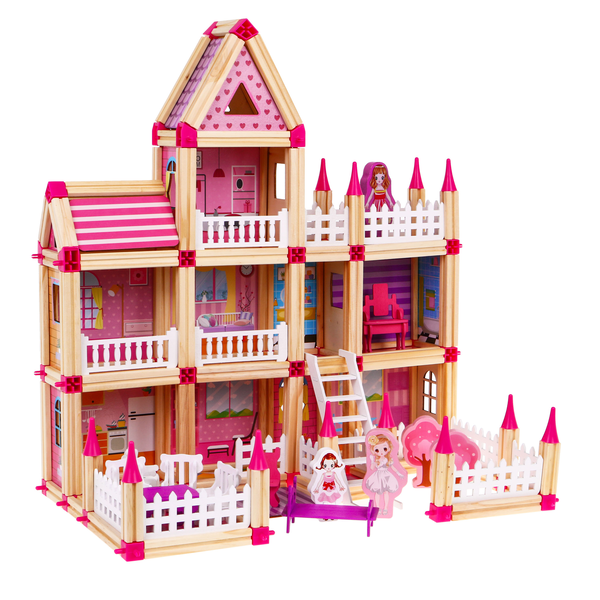 Dřevěné stavební kostky 268 ks zámek