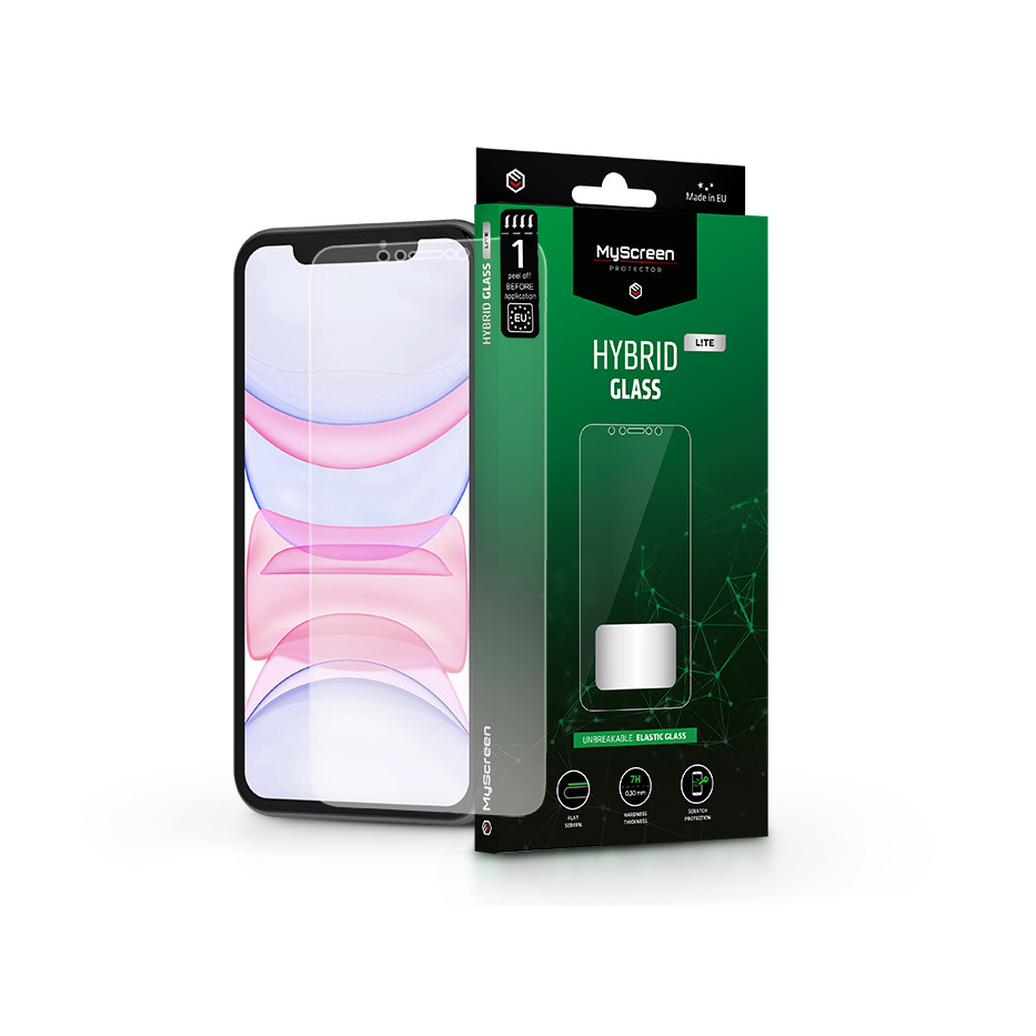 Apple iPhone XR/iPhone 11 rugalmas üveg képernyővédő fólia - MyScreen Protector Hybrid Glass Lite - transparent (LA-2096)