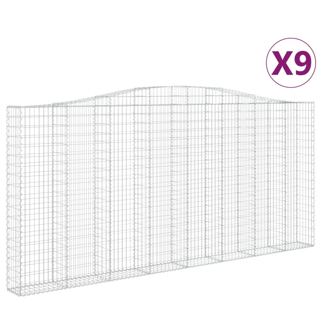 9 db íves horganyzott vas gabion kosár 400x30x180/200 cm (3145885)