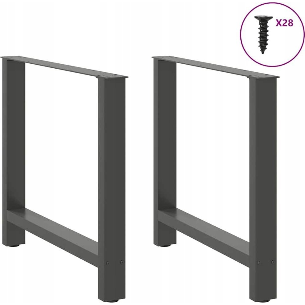 2 db antracit acél dohányzóasztal lábak 70x(72-73) cm (4013310 VidaXL)