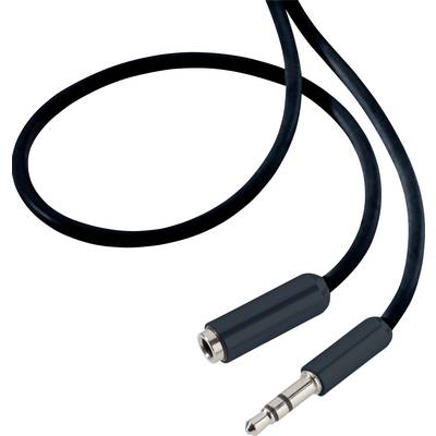 Cablu prelungitor audio, SpeaKa Professional, 1x mufa jack, 3.5 mm - 1x mufa jack, 5.00 m, Negru