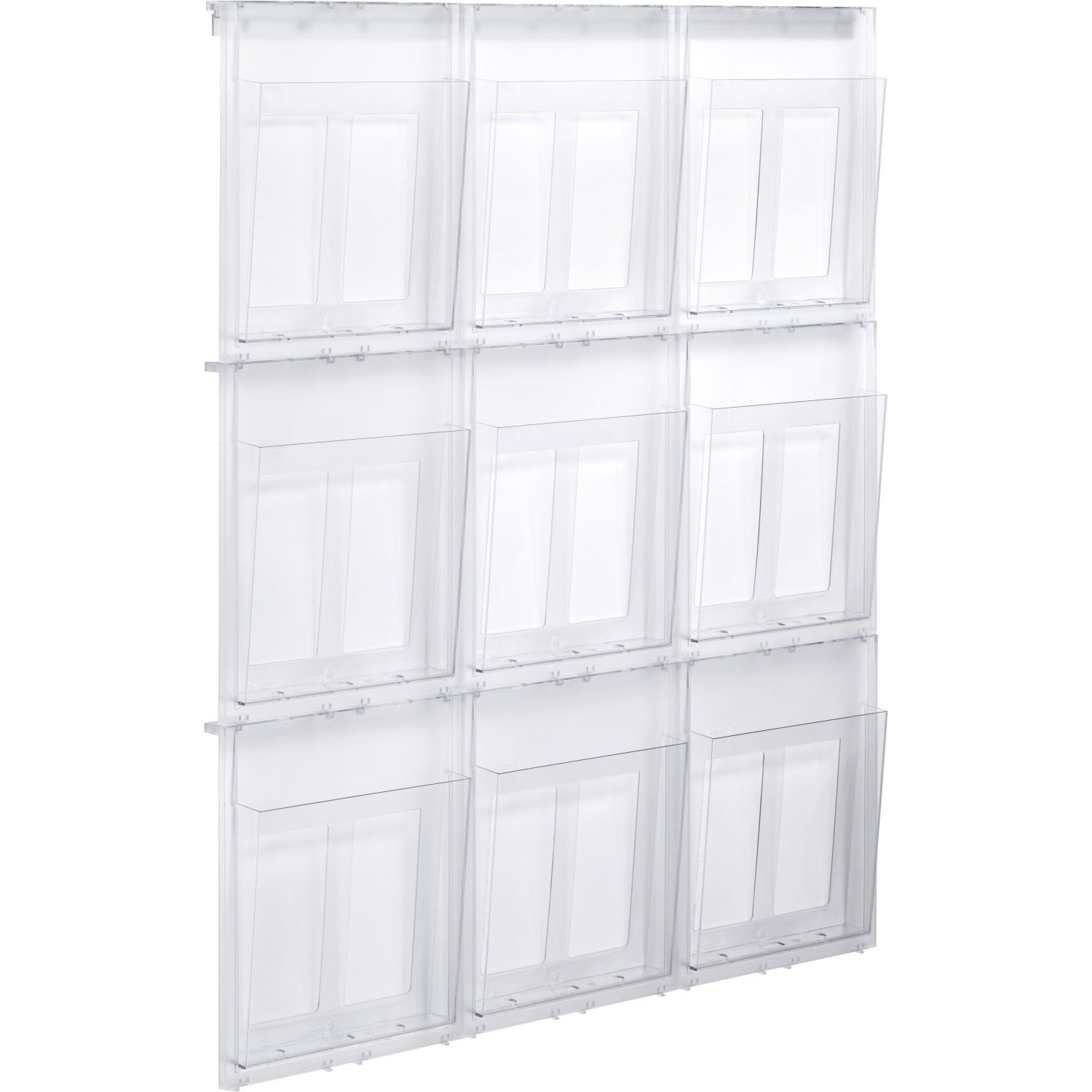 Helit Placativ A4 9 rekeszes fali prospektustartó - Átlátszó (H6812102)