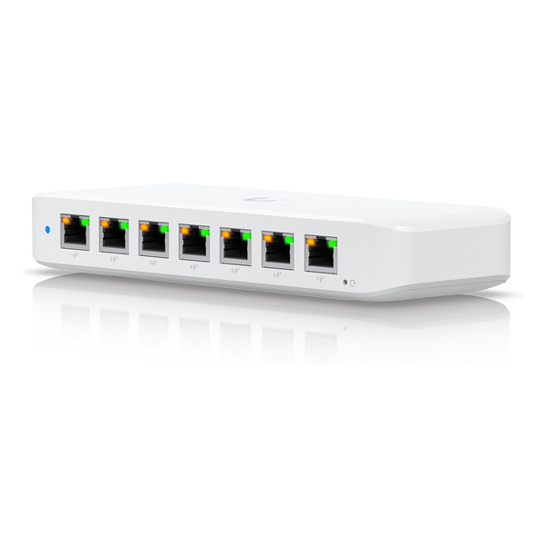Превключвател без управление Ubiquiti Ultra, 60W, 8xGigabit LAN, PoE, 6xLAN, Бял