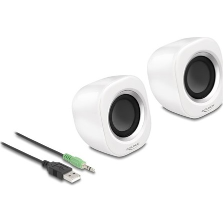 Delock Mini Sztereó PC Hangszóró USB tápellátással 3,5mm