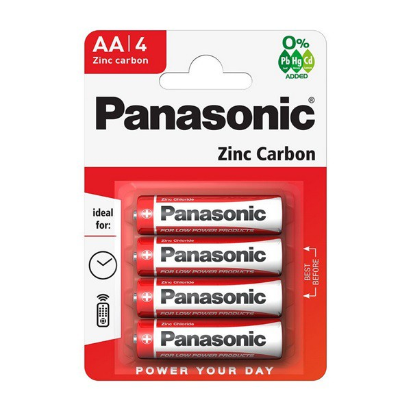 Батерии Panasonic Zinc Carbon AA, 4 броя