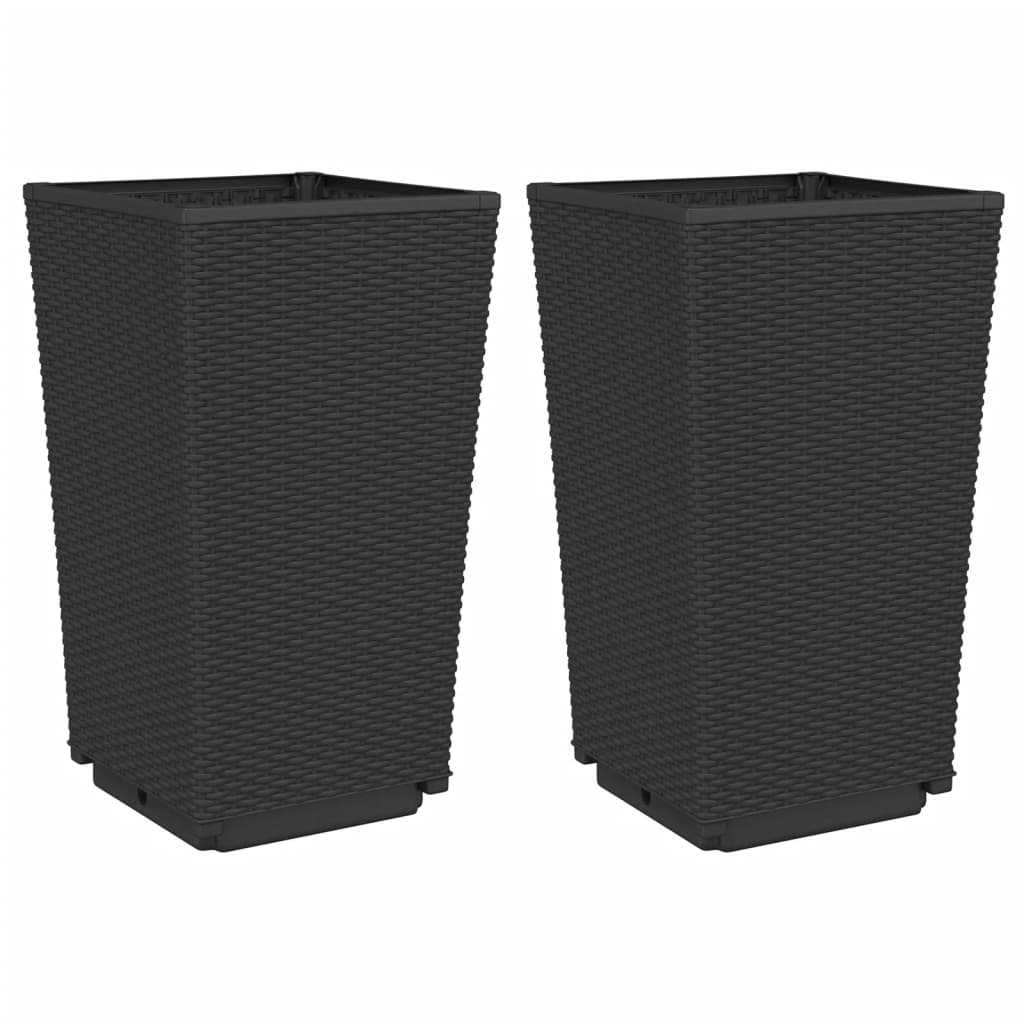 2 db fekete polipropilén kerti ültetőláda 32,5 x 32,5 x 57 cm (367848)