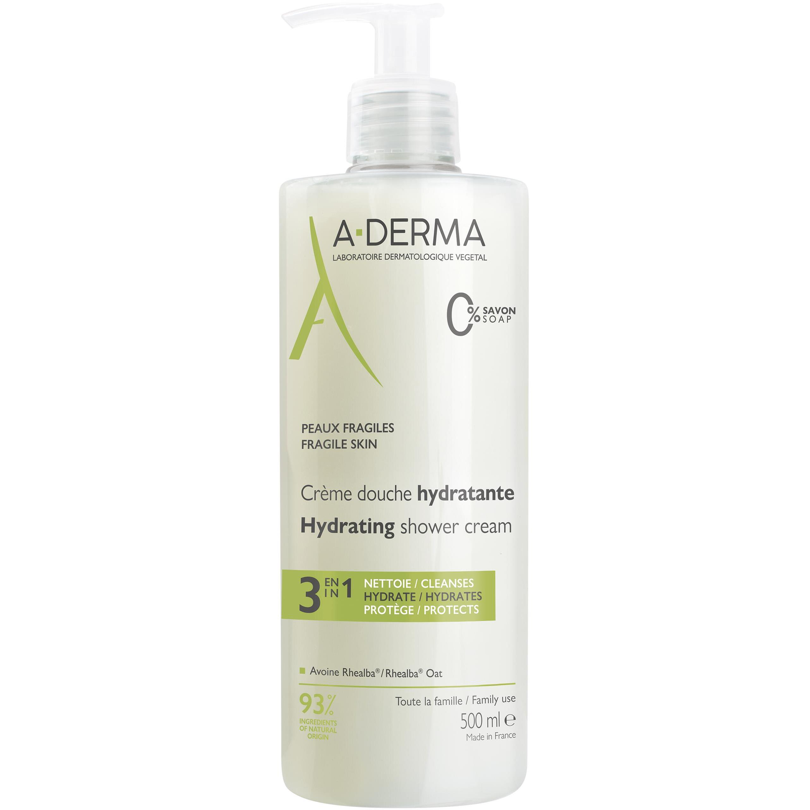A-DERMA Hydrating Shower Cream 500 ml (3282770396560)