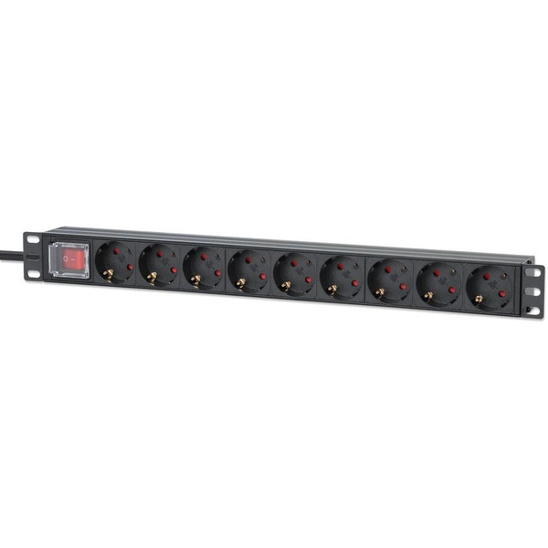 Intellinet 715133 strømforsyningsenhed (PDU) 9 AC stikkontakt(er) 1U Sort