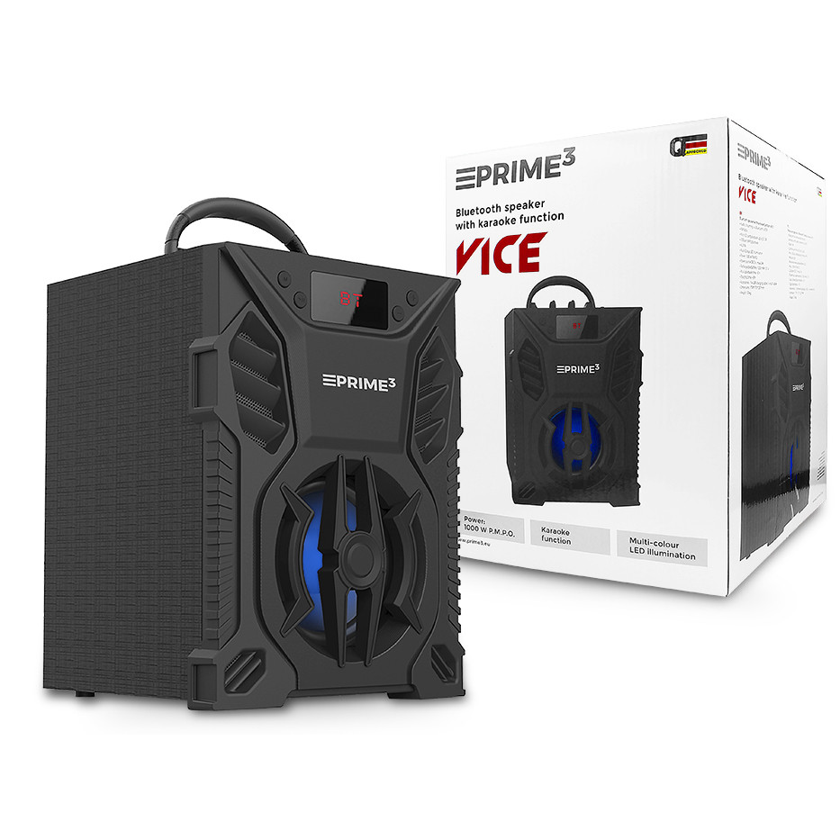 Prime3 vezeték nélküli bluetooth hangszóró karaoke funkcióval - Prime3 APS11 Vice - fekete (TF-0196)