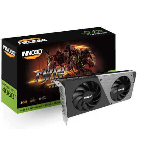 Видео карта INNO3D GeForce RTX 4060 Ti Twin X2, 8GB GDDR6, 128-bit