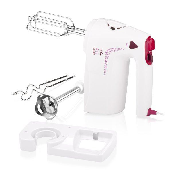 Ръчен миксер ETA Cuore 1089 бял, 350 W, 4 скорости, TURBO, 2 бъркалки, 2 куки, накрайник за пасатор