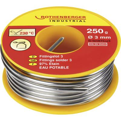 Cső forrasztó anyag, 250 g, O 3 mm, S-Sn97Cu3, Rothenberger 4.5255 (4.5255)