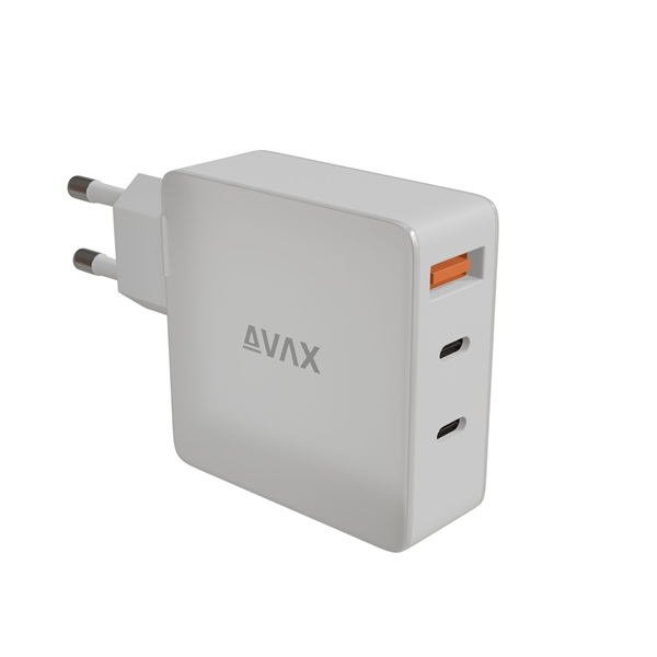 AVAX CH921W PRIME 140W GaN 2x Type C (PD 3.1) + USB A 30W fehér hálózati gyorstöltő (AVAX CH921W)