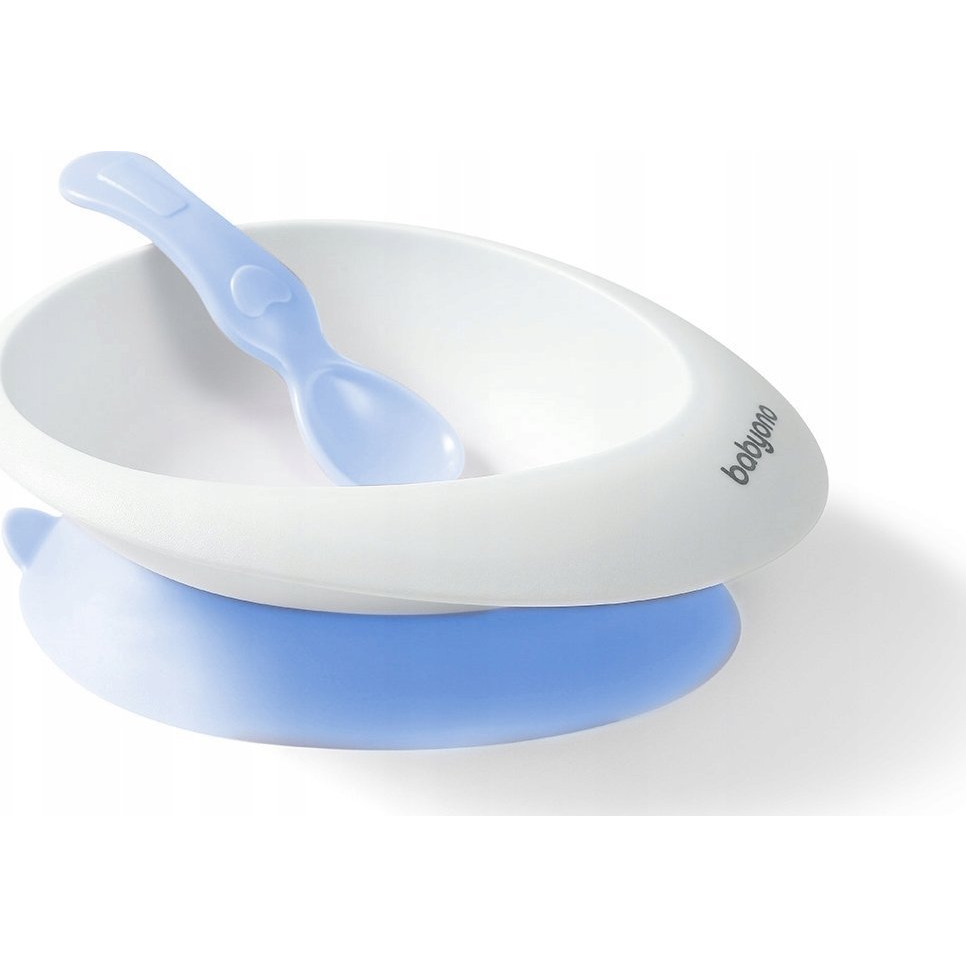 BabyOno tapadókoronggal és kanállal, kék 230 ml (ONO-21855)